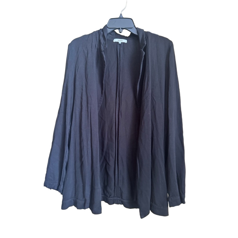 Ro & De Black Long Sleeve Open Front Blazer